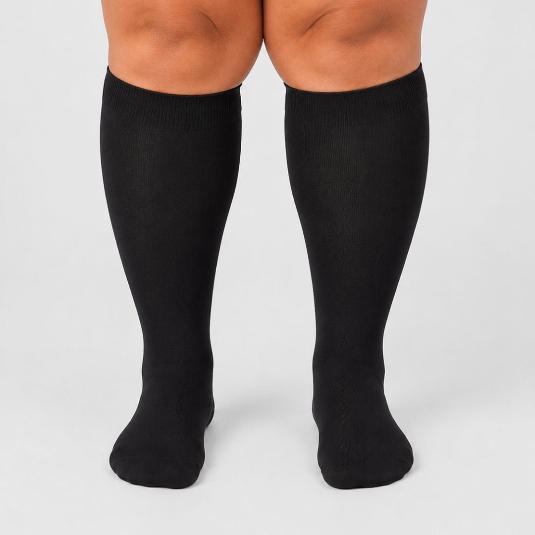 Black Wide Calf Compression Socks