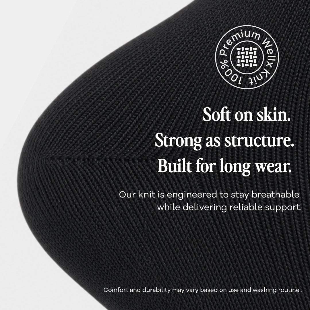 Black Thigh-High Compression Stockings