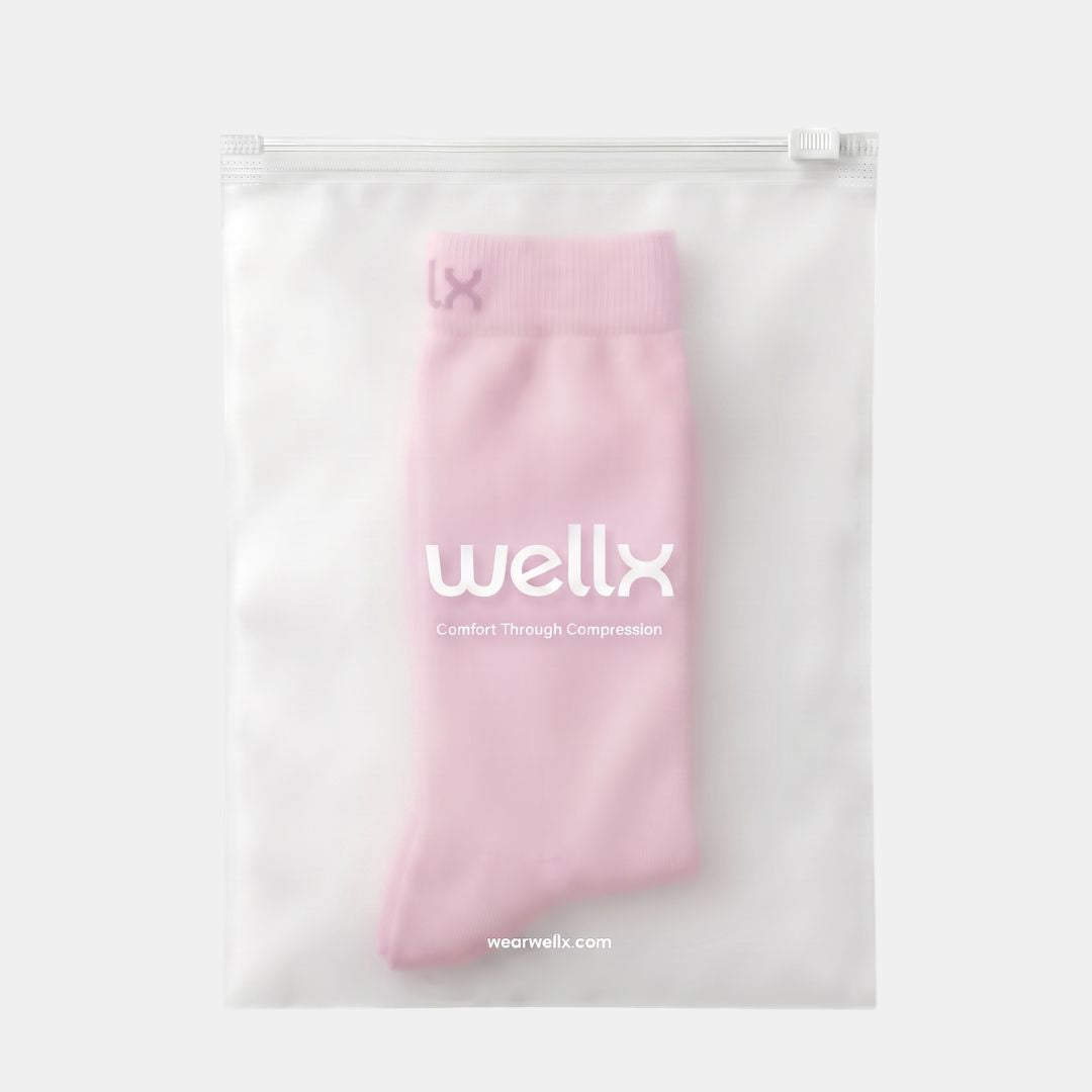 Candy Hearts Pink Wide Calf Compression Socks