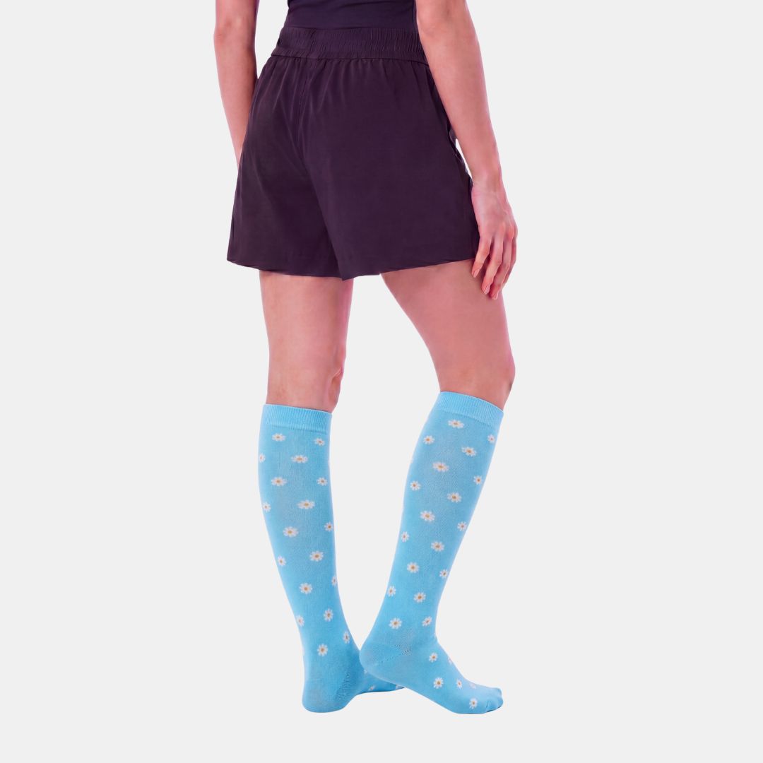 Daisy Flowers Blue Compression Socks