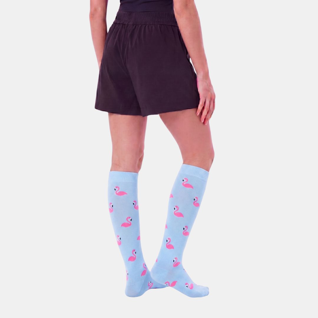 Flamingo Blue Compression Socks