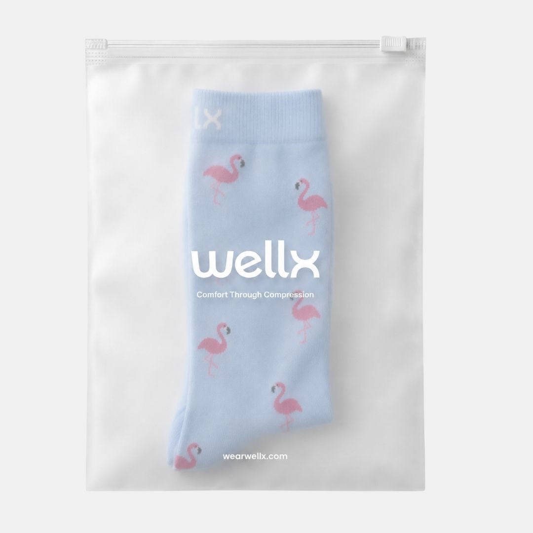 Flamingo Blue Compression Socks