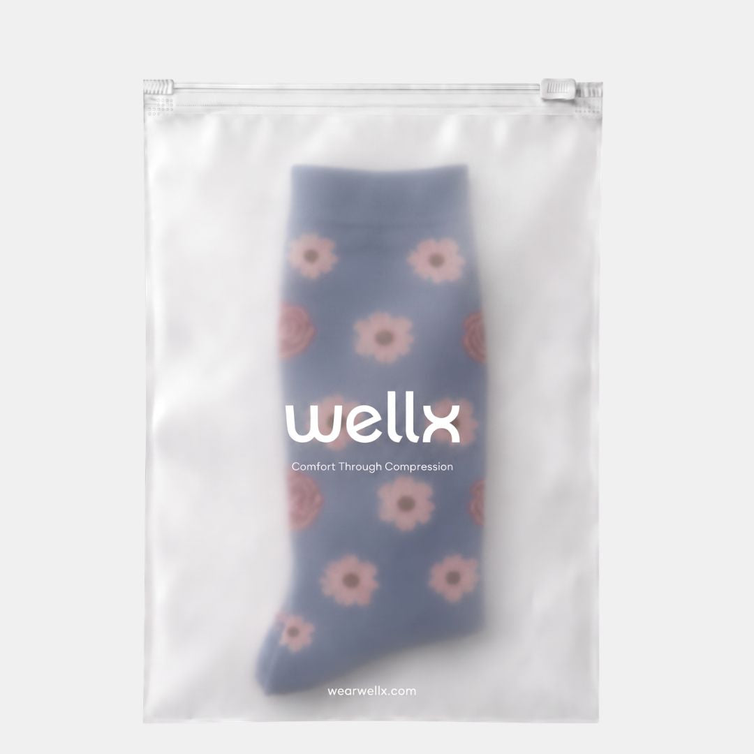 Calcetines grises PlusFit™ con flores