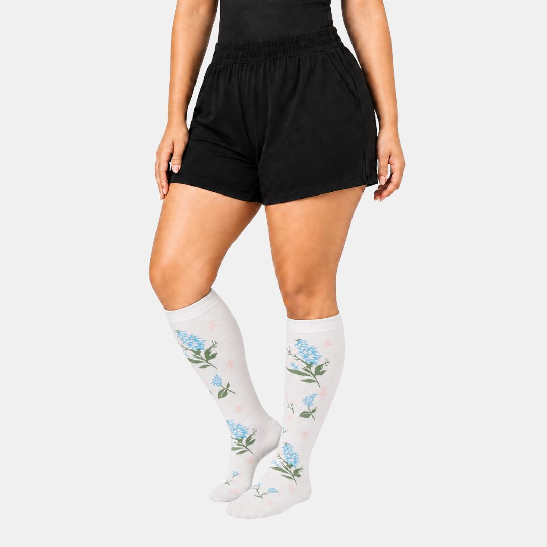 Calcetines blancos PlusFit™ con flores