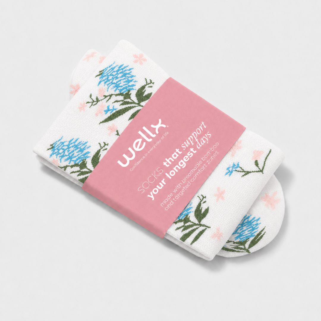 Calcetines blancos PlusFit™ con flores
