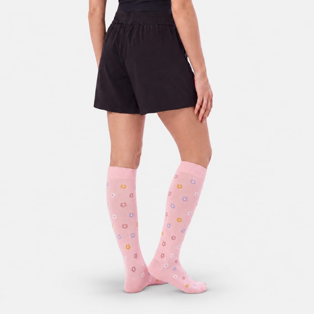 Flowers Pink Compression Socks