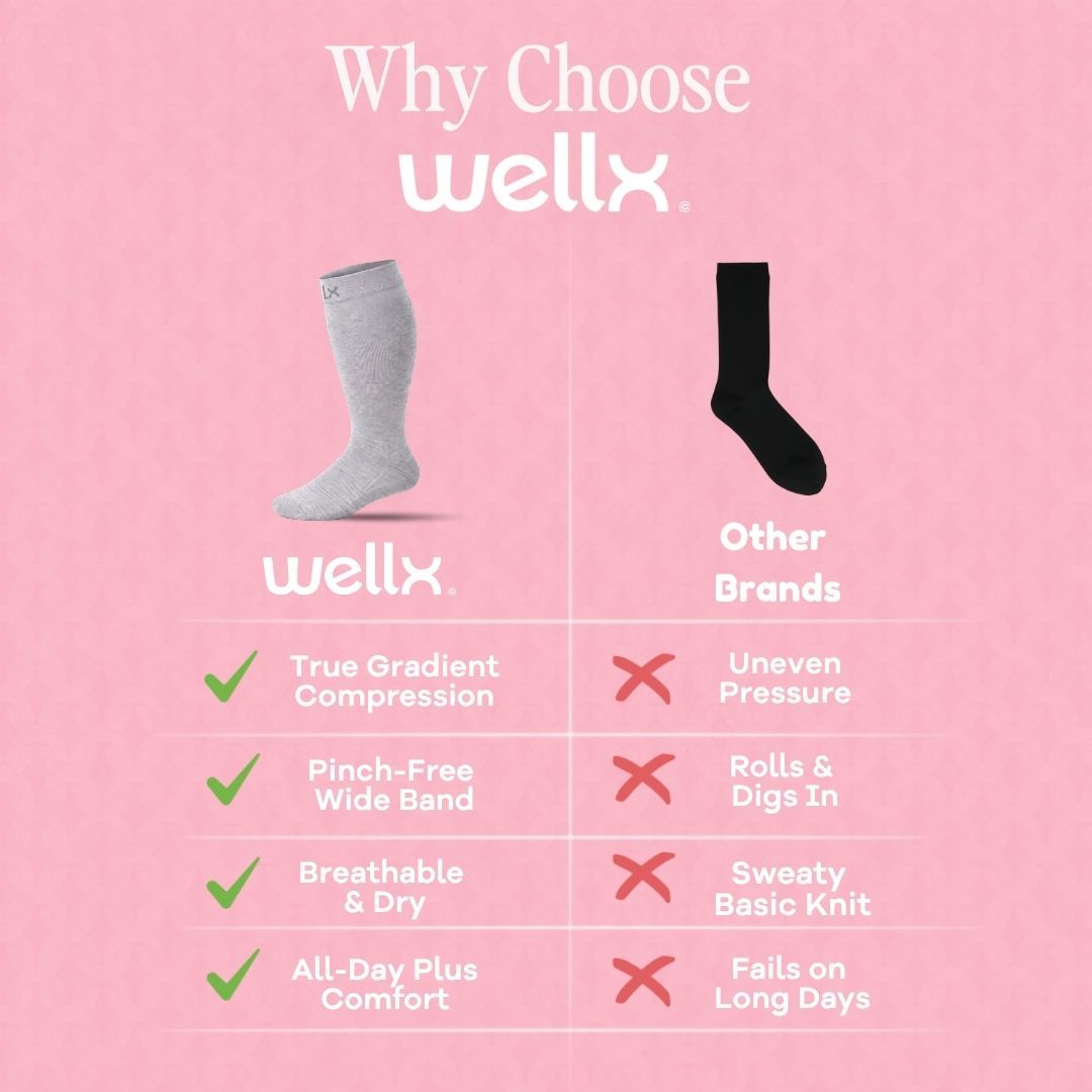 Heather Grey Wide Calf Compression Socks