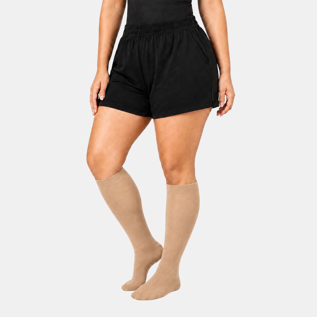 Light Brown Wide Calf Compression Socks
