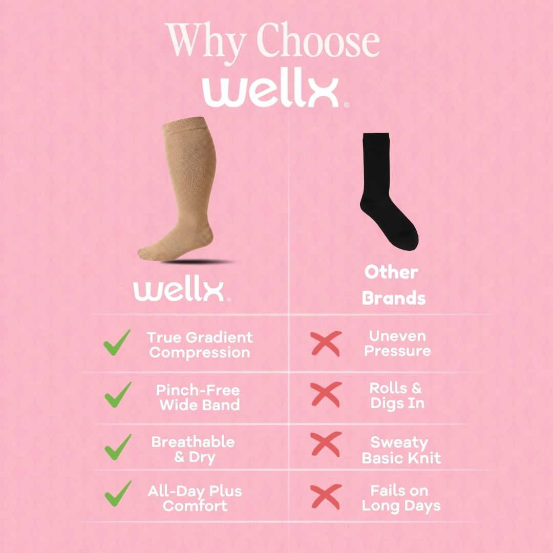 Light Brown Wide Calf Compression Socks