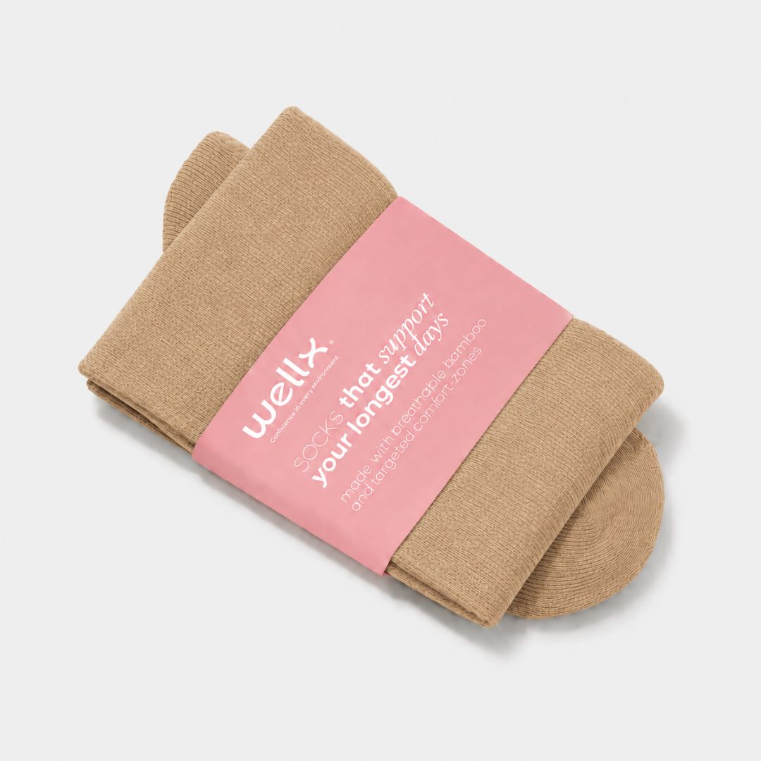 Light Brown Wide Calf Compression Socks