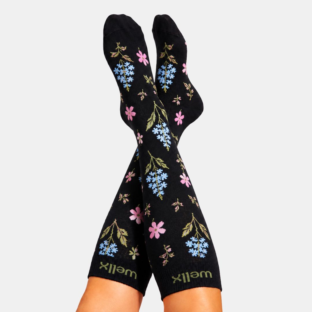 Lily Black Compression Socks