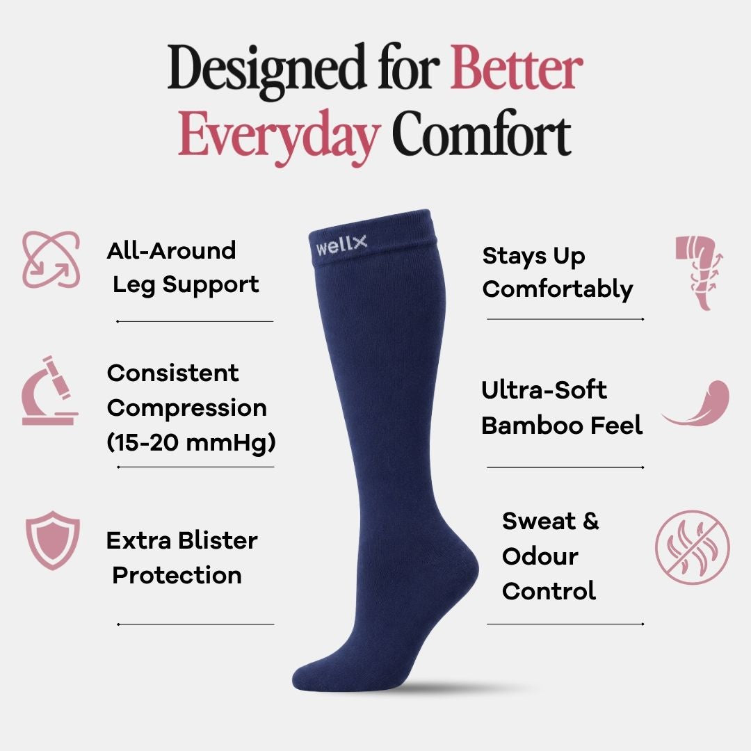 Navy Blue Compression Socks