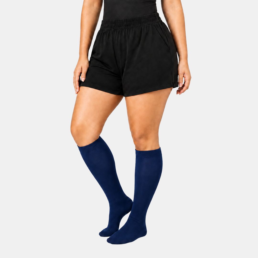 Navy Blue Wide Calf Compression Socks