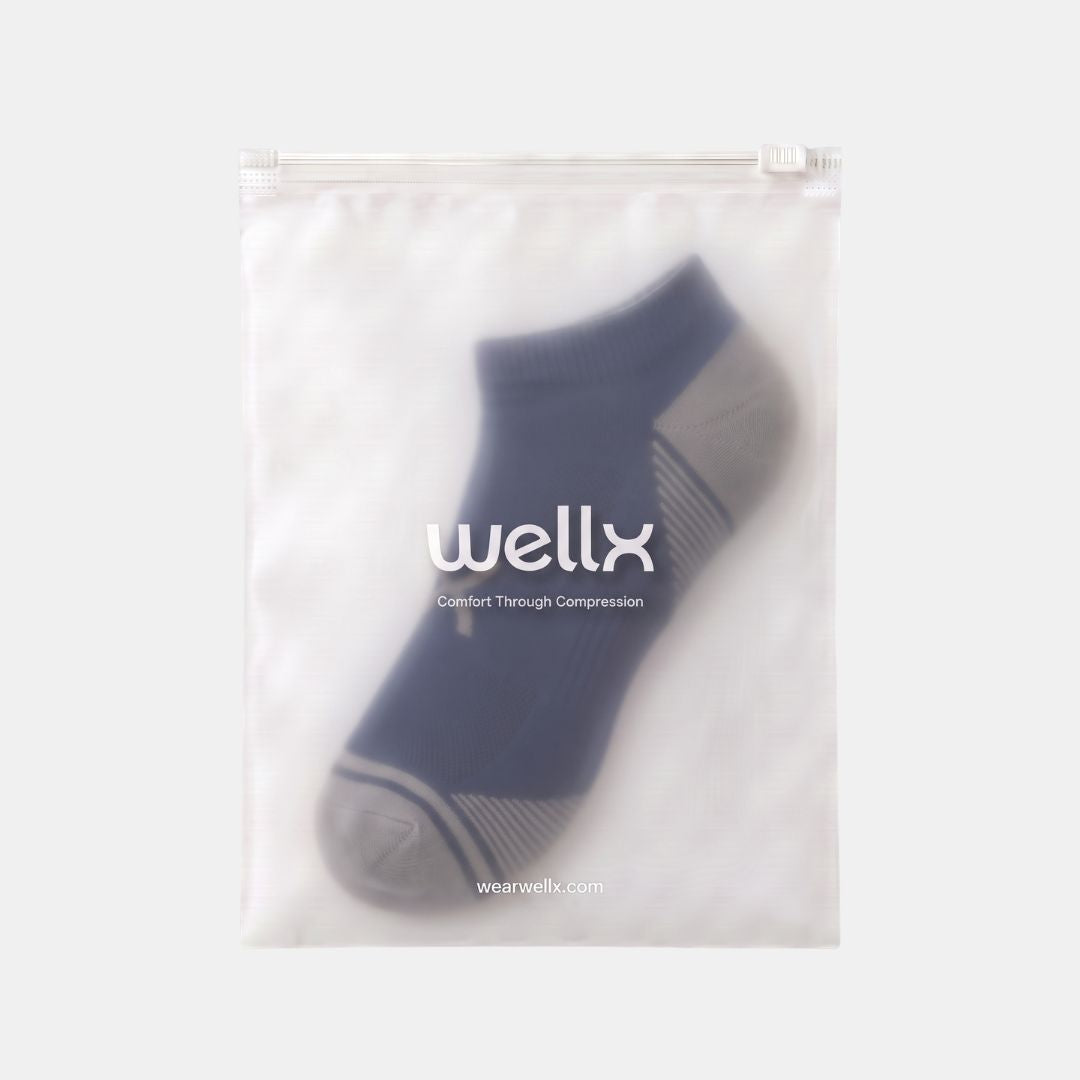 Chaussettes de compression bleu marine à la cheville