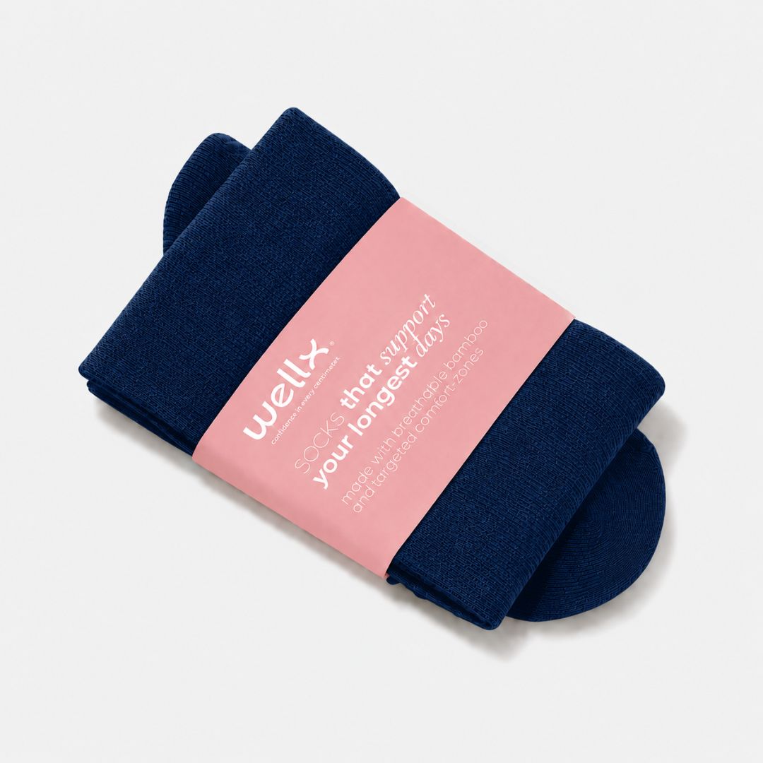 Navy Blue Wide Calf Compression Socks