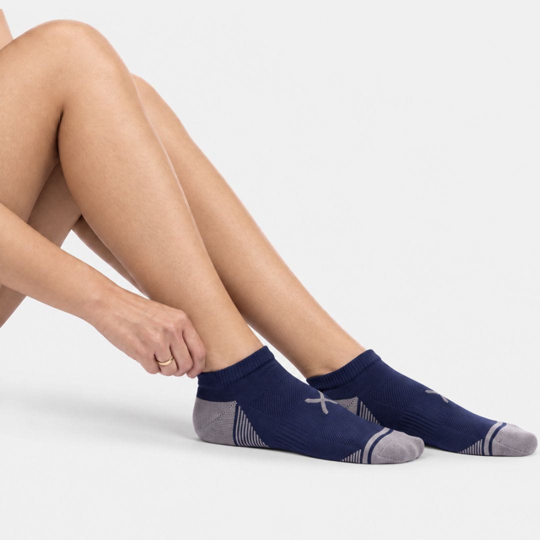 Navy Power Stride Ankle Socks