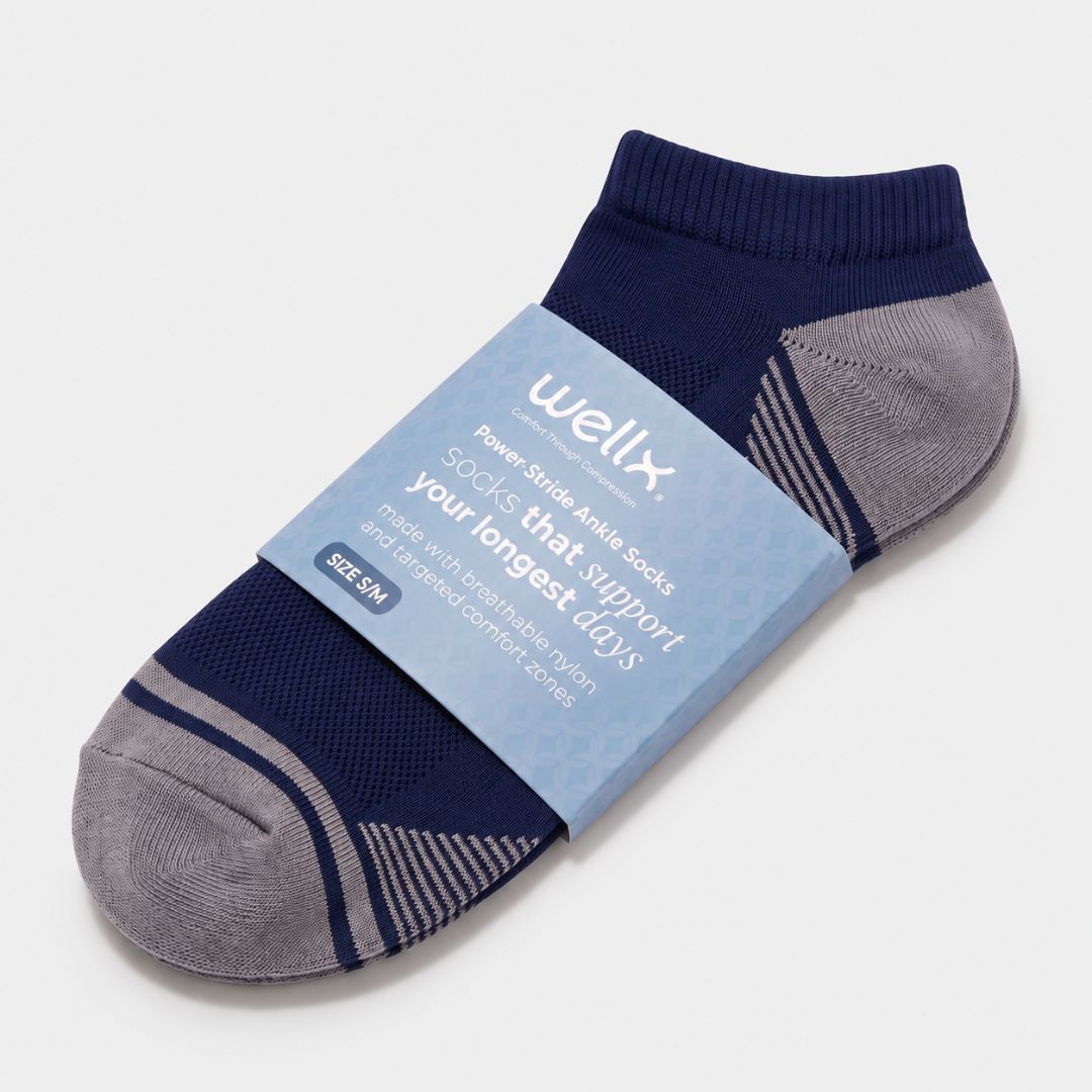 Calcetines de compresión de tobillo azul marino