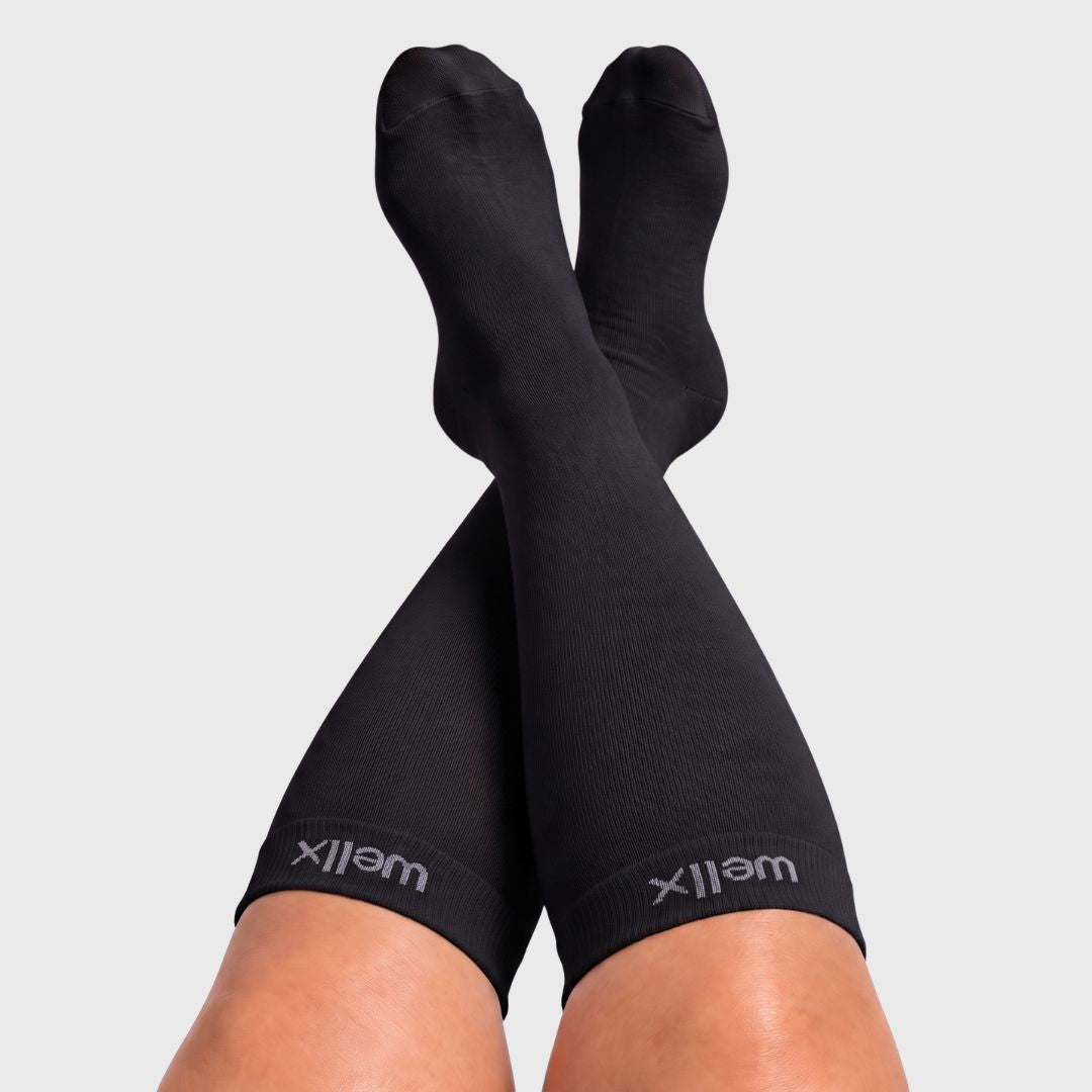 Black Wide Calf Compression Socks