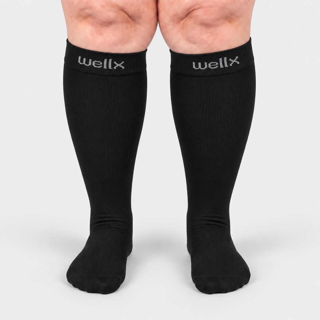 Black Wide Calf Compression Socks