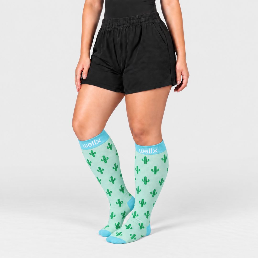 Cactus Green Wide Calf Compression Socks