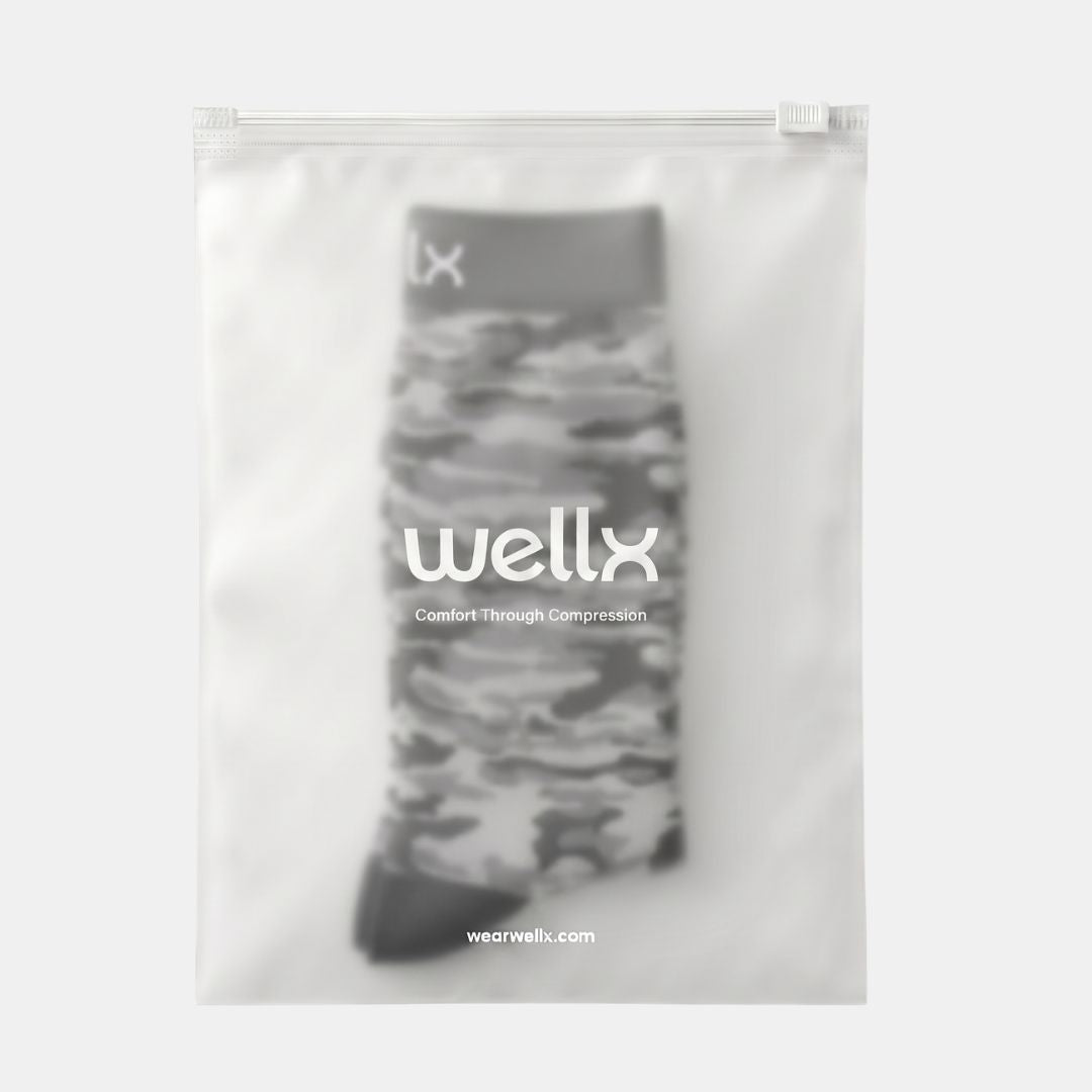 Camouflage Black Wide Calf Compression Socks Men