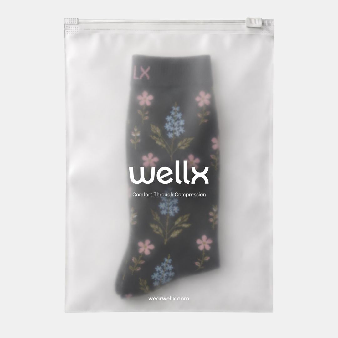 Lily Black Wide Calf Compression Socks