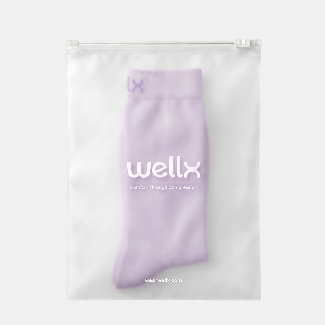 Silky Lavender Wide Calf Compression Socks
