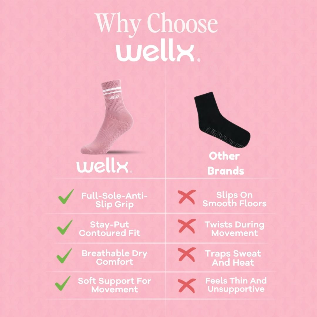 Vintage Pink Balance Grip Socks
