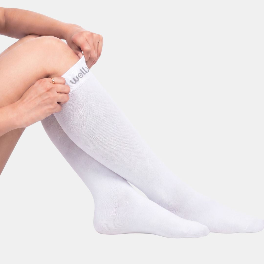 White Compression Socks