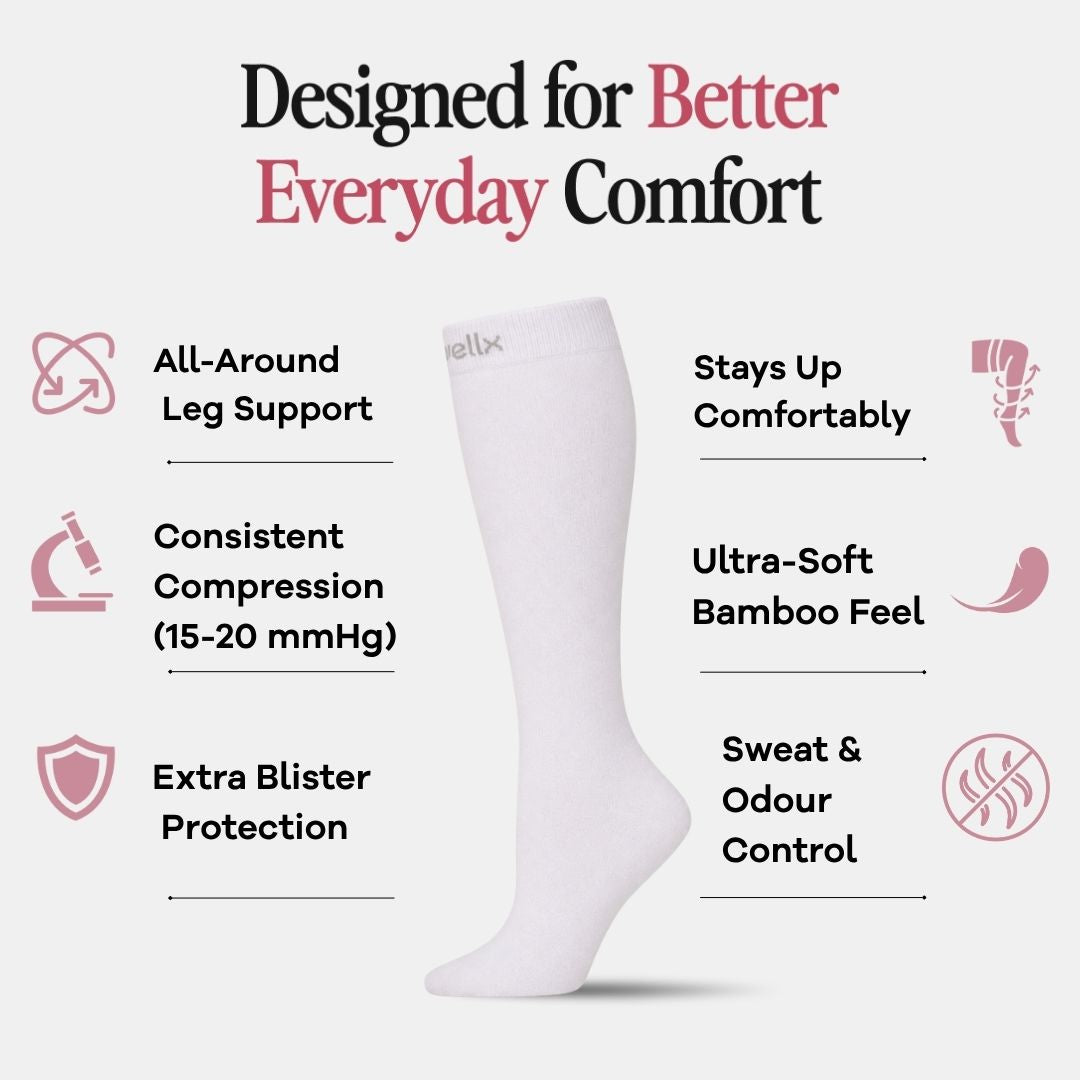 White Compression Socks