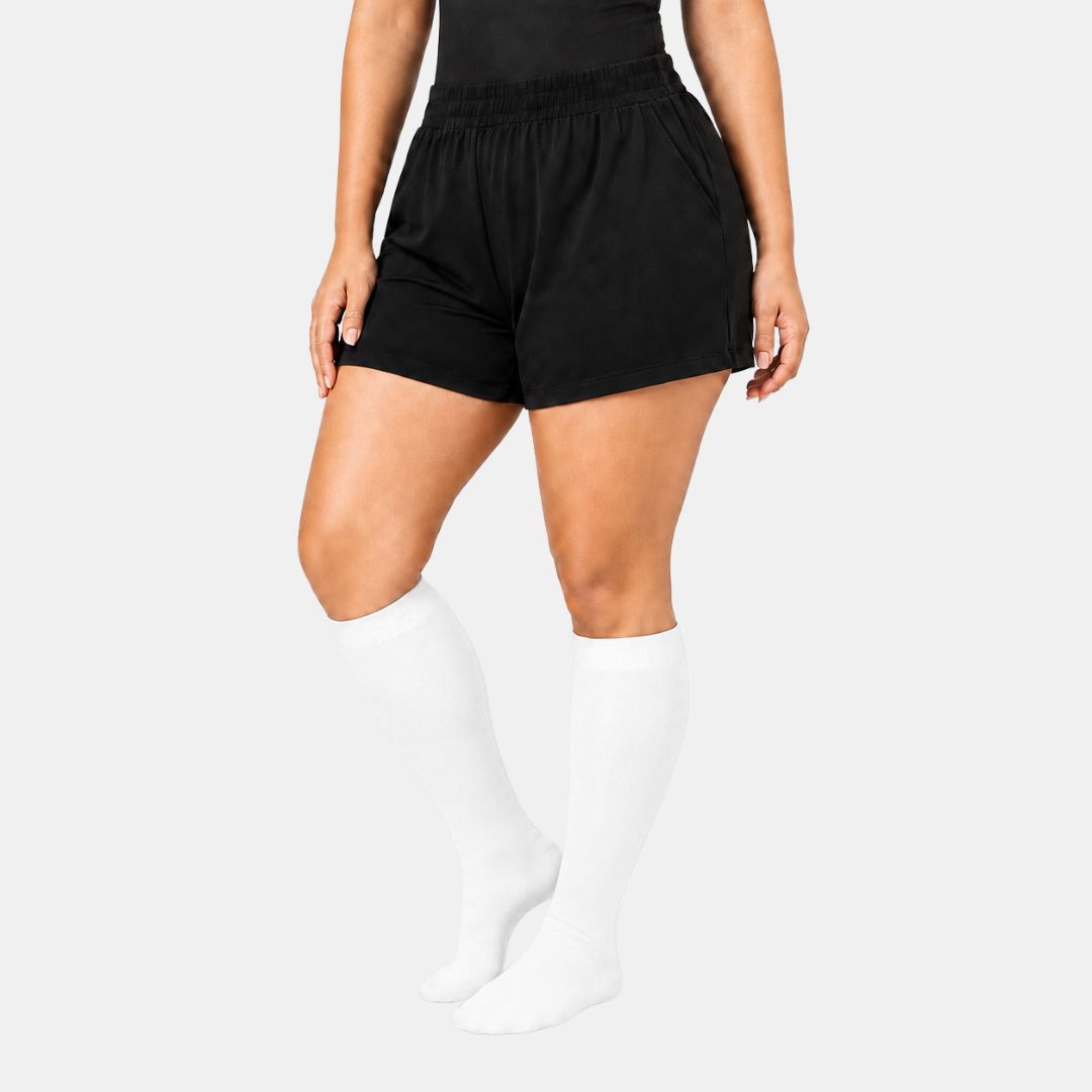 White Wide Calf Compression Socks
