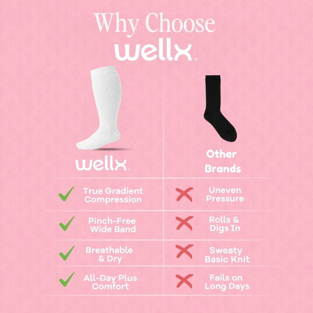 White Wide Calf Compression Socks