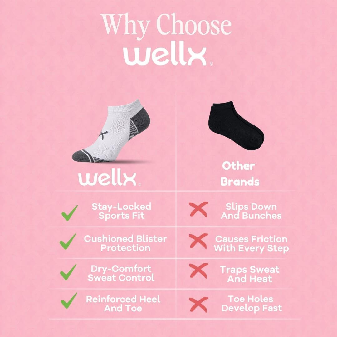 3-Pack Power Stride Ankle Socks White
