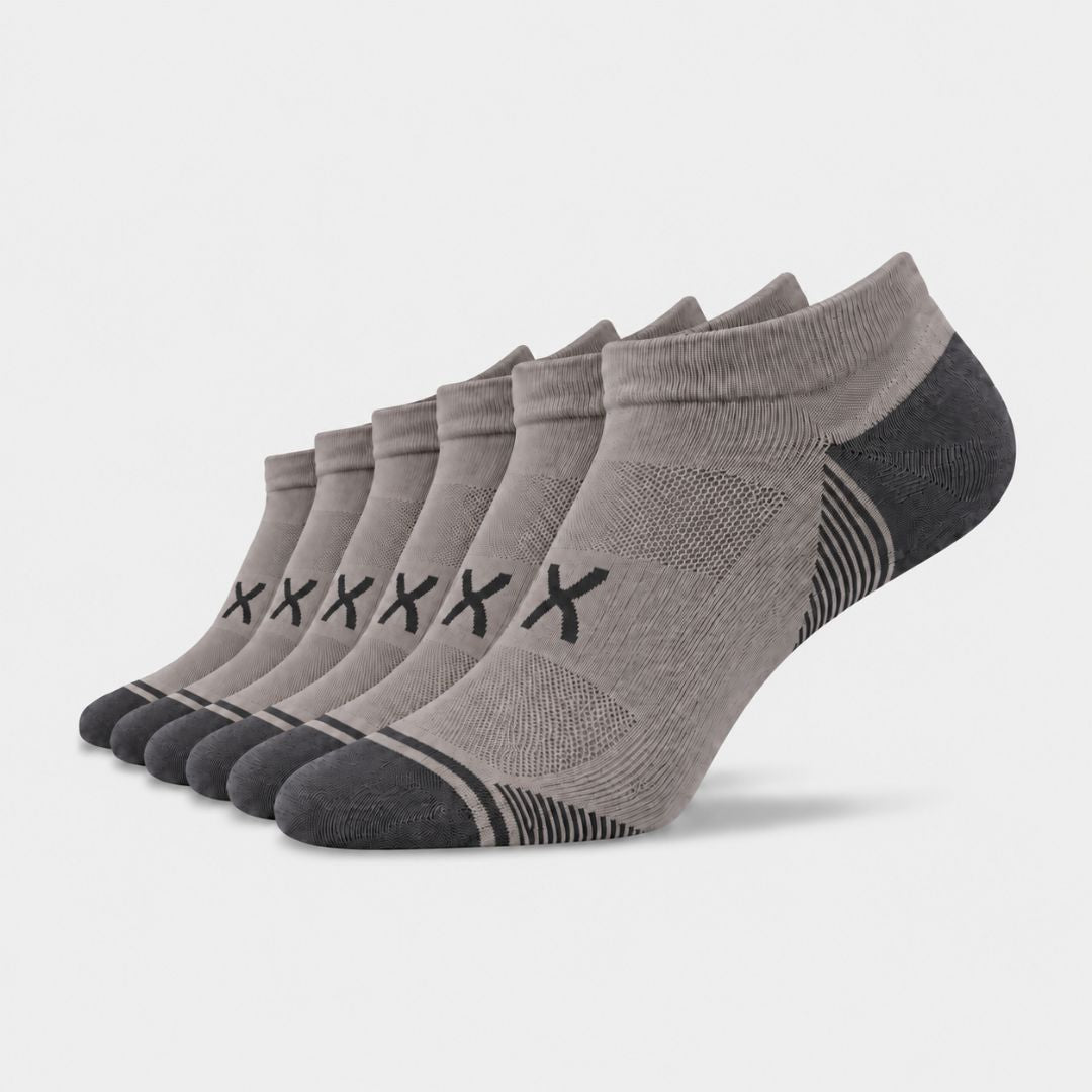 3-Pack Power Stride Ankle Socks Gravel