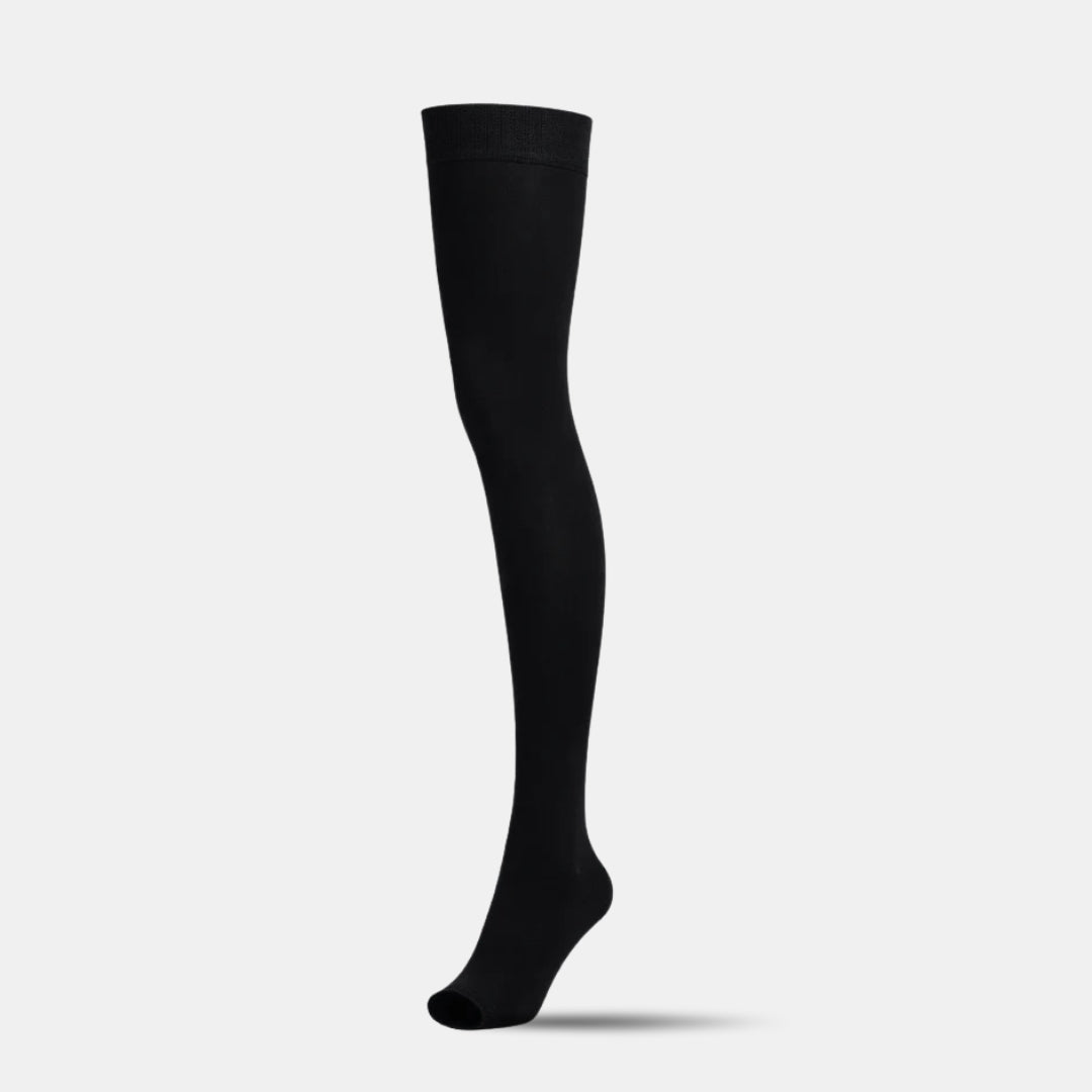 Black Thigh-High Compression Stockings