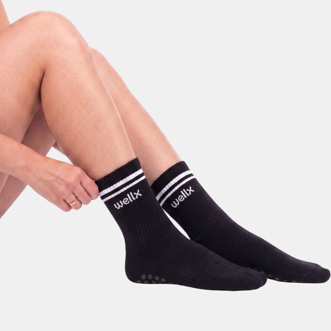 Black Balance Grip Socks