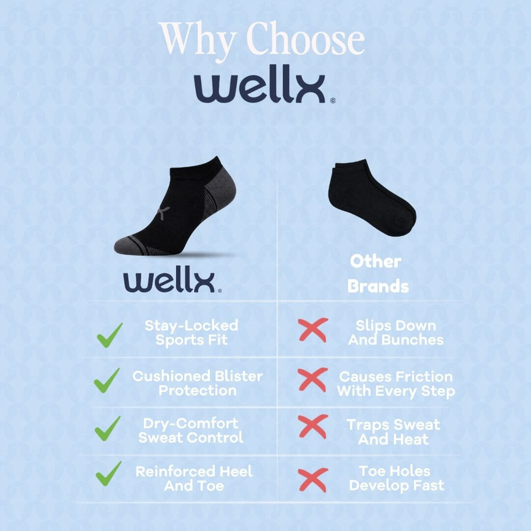 3-Pack Power Stride Ankle Socks Men Black
