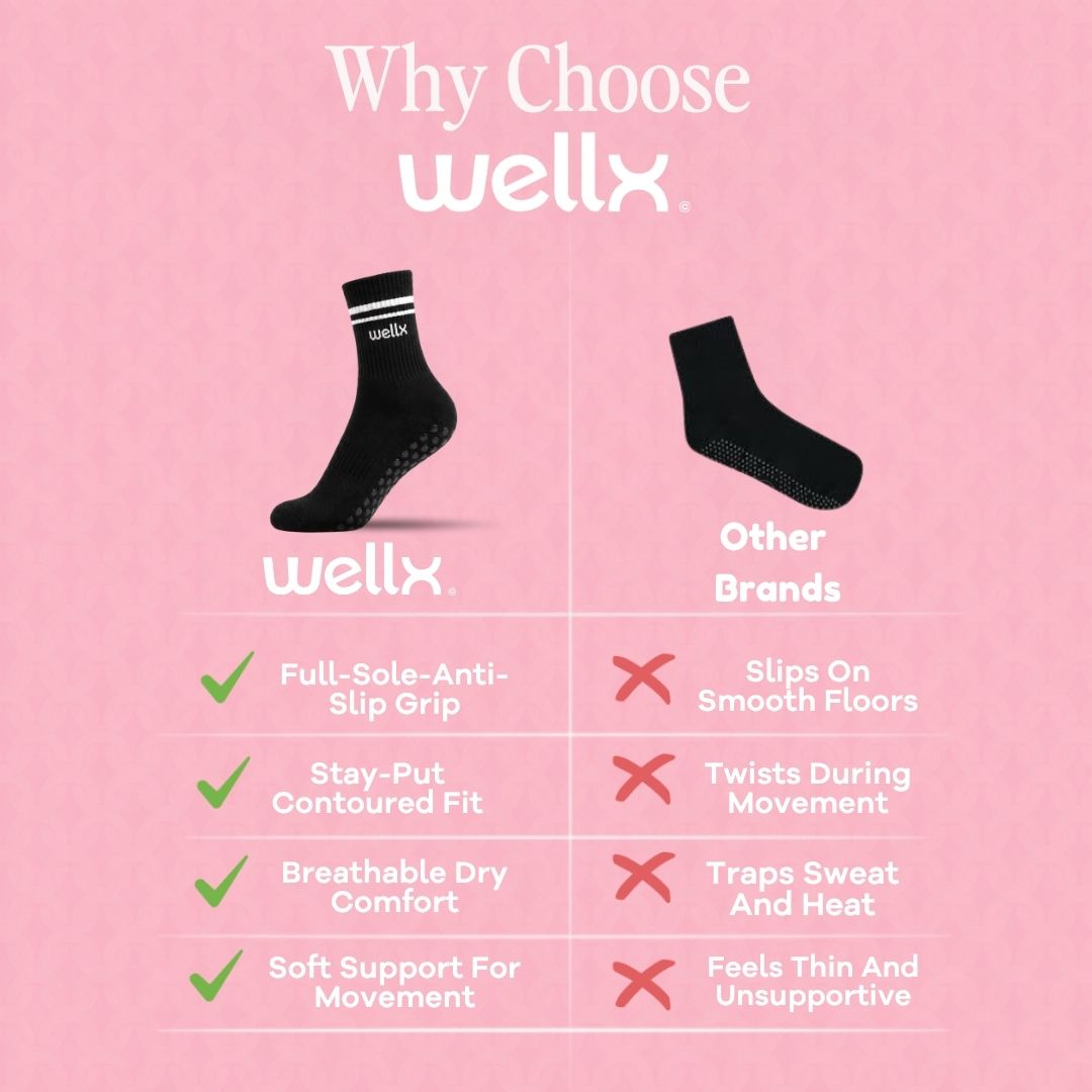 Black Balance Grip Socks