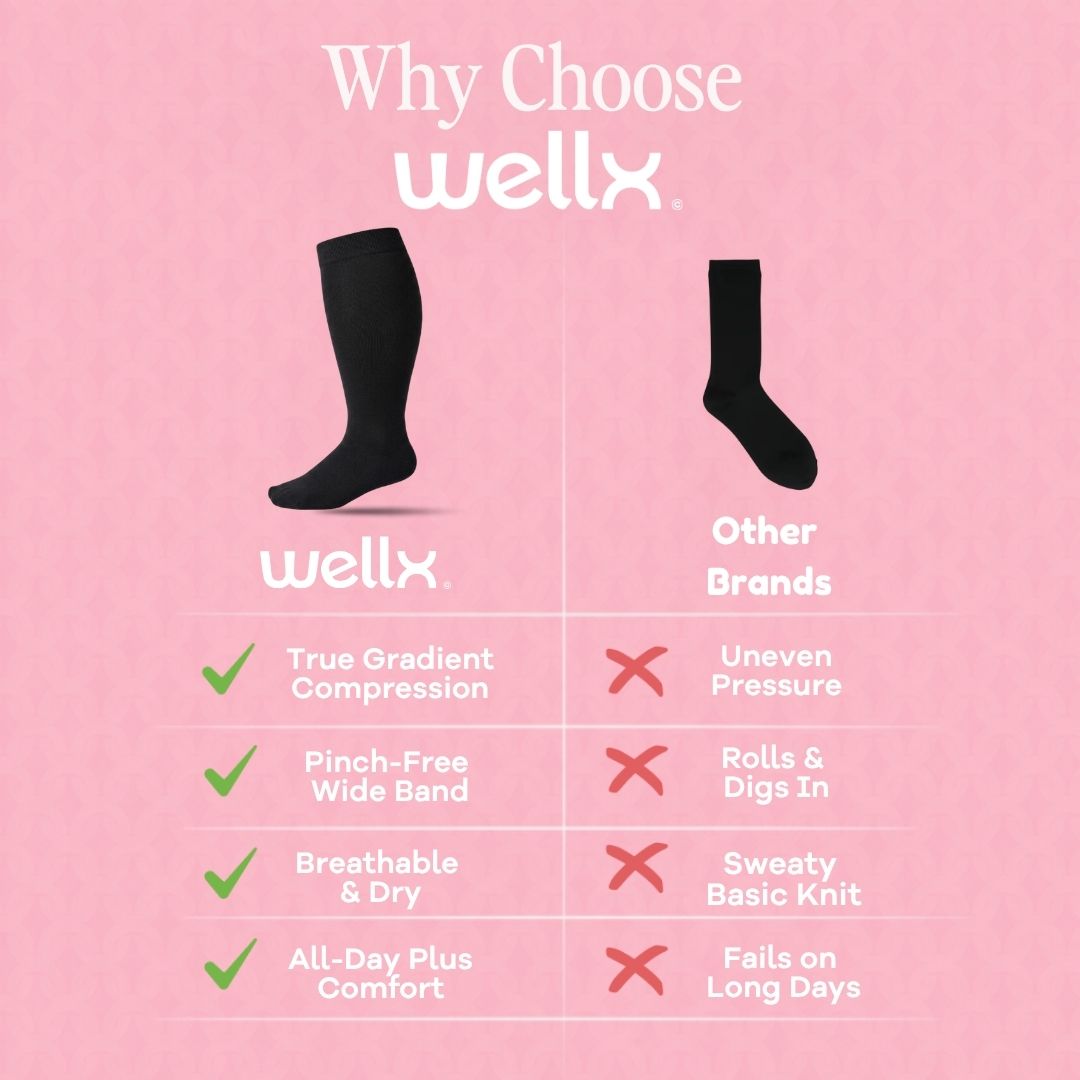 Black Wide Calf Compression Socks