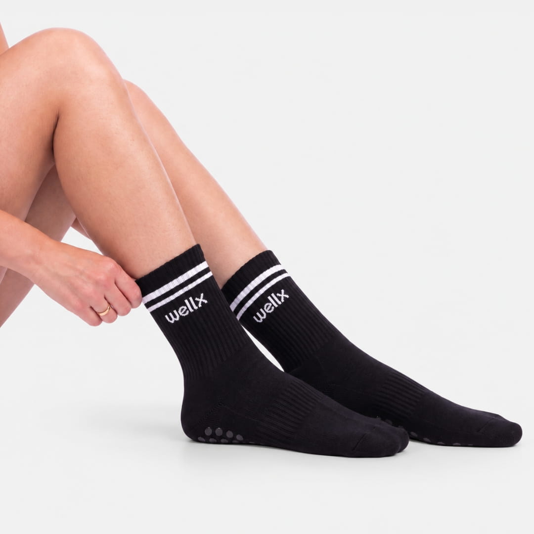 Black Balance Grip Socks