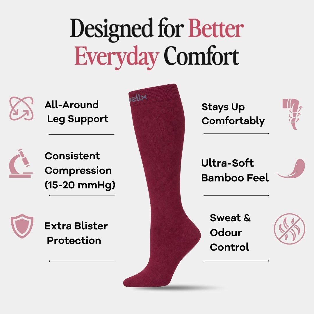 Burgundy Compression Socks