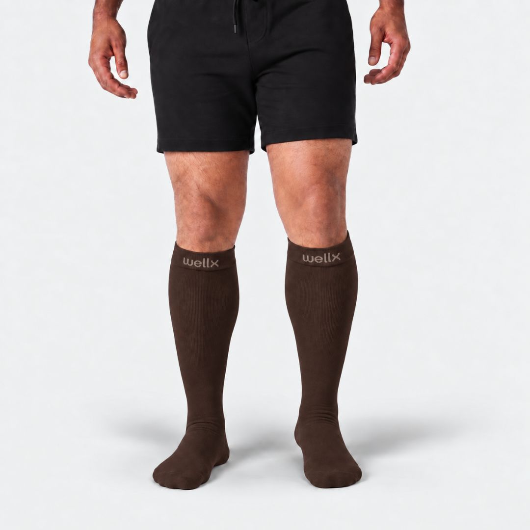 Espresso Wide Calf Compression Socks Men