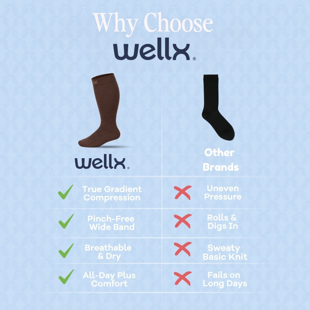 Espresso Wide Calf Compression Socks Men