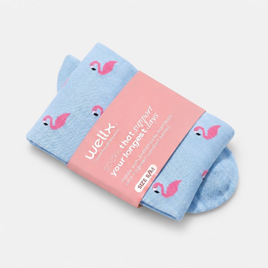 Flamingo Blue Compression Socks