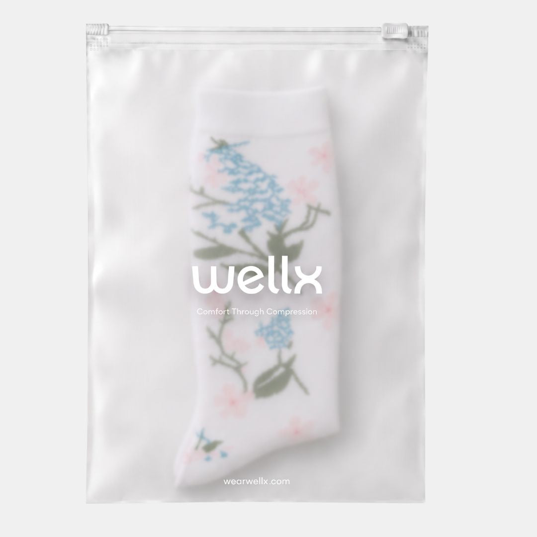 Calcetines blancos PlusFit™ con flores