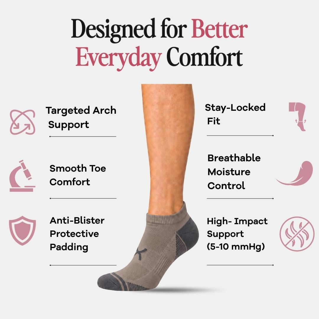 Gravel Power Stride Ankle Socks