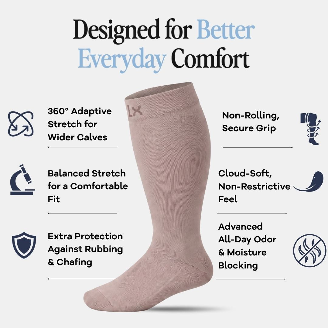 Gravel Wide Calf Compression Socks Men