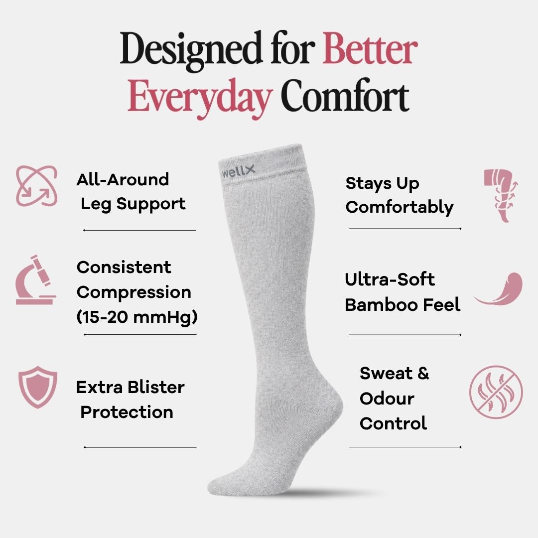 Heather Grey Compression Socks