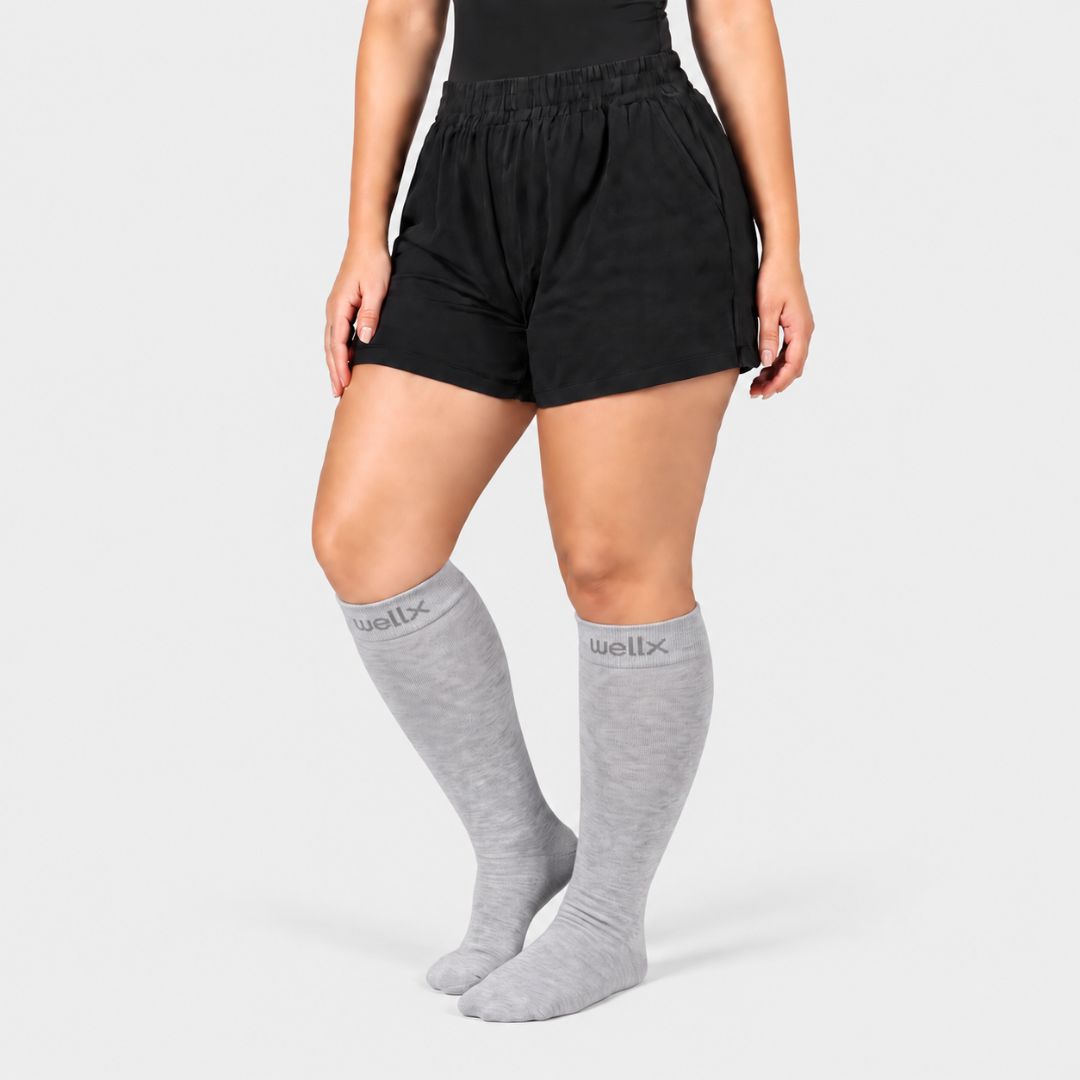 Heather Grey Wide Calf Compression Socks