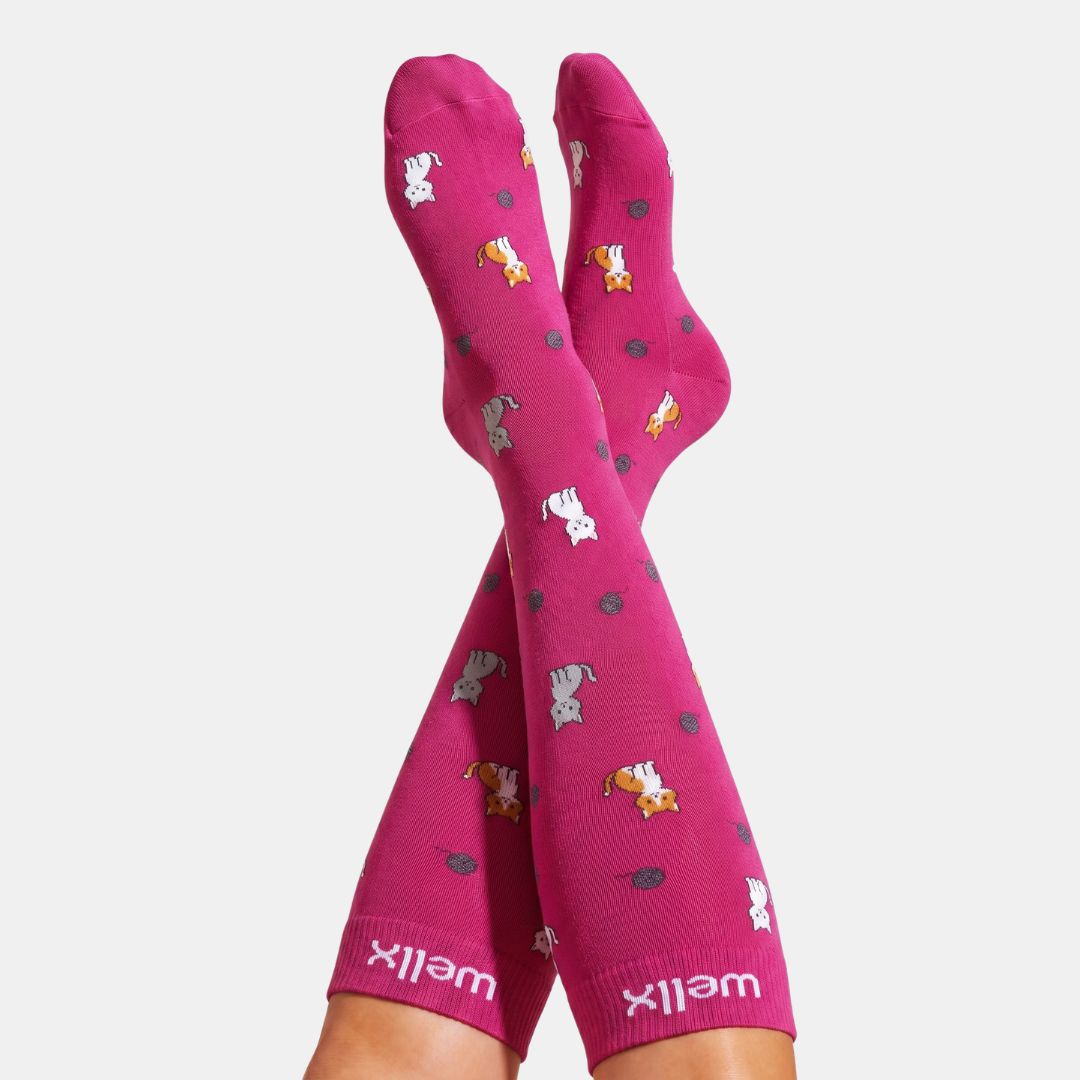 Kittens Pink Compression Socks